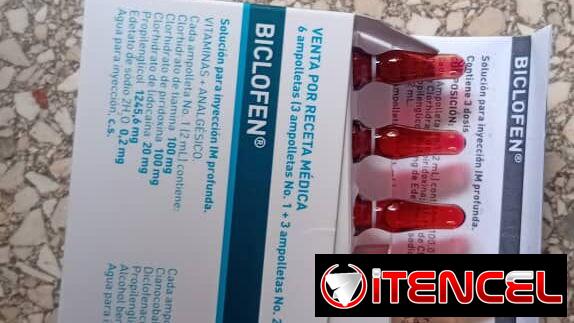 Biclofen,tribedoce,combedi(B1,B6,B12+diclofenaco y lidocaína 3500