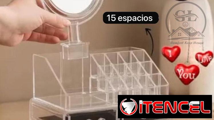Organizador de maquillaje con espejo giratorio (G&L)
