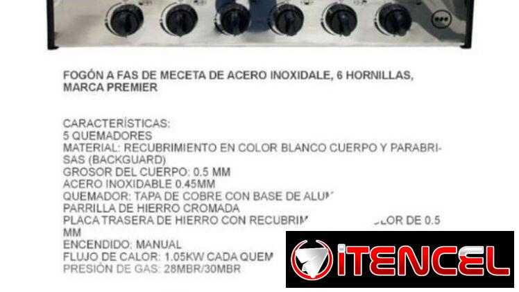 Cocina de gas de Acero Inoxidable 6 hornillas