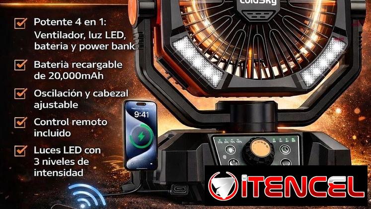 VENTILADOR RECARCABLE COLDSKY 20 000 mAh