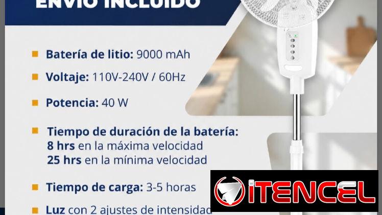 💨 VENTILADOR RECARGABLE DE PEDESTAL  🔴 EKO 🆗 9 000 mAh 💲 80 USD  🚛 DOMICILIO GRATIS EN TODA LA HABANA
