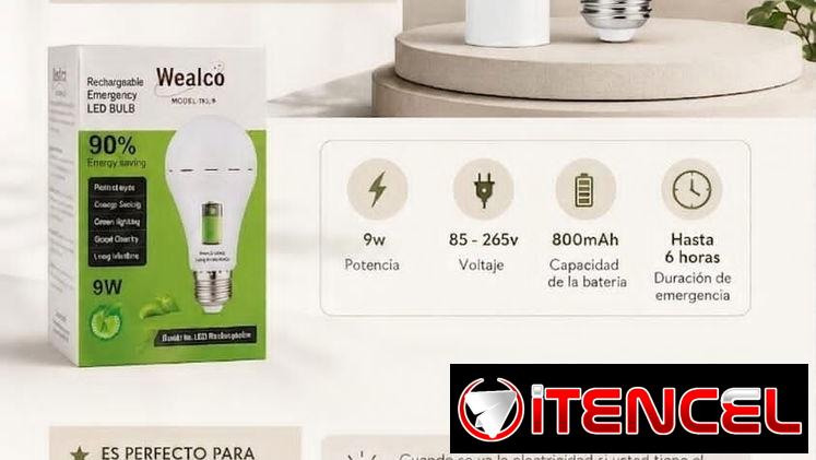 Bombillo recargable 9W con soque