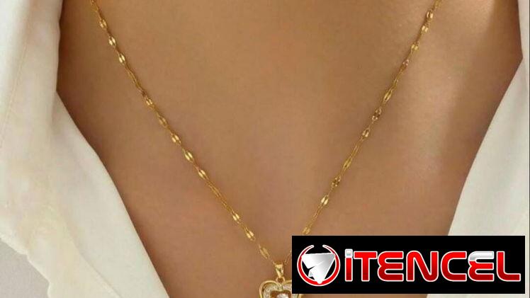 Hermosa 😍Cadena de corazón🤍 de ✨Acero Inoxidable✨con enchape de oro.