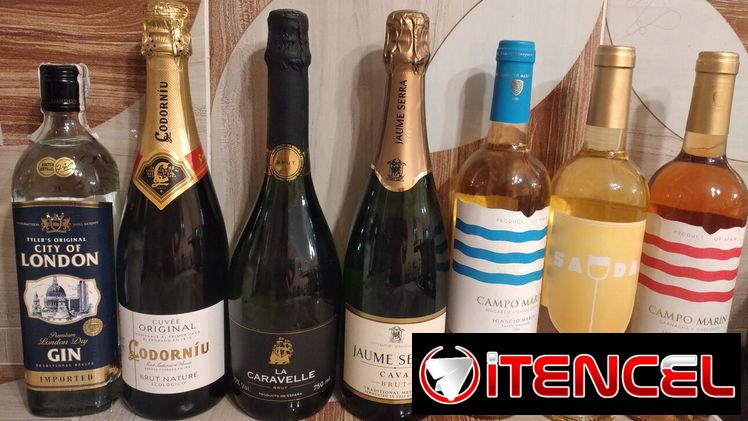 Colección de vinos banco y rosado, cavas, ginebra y ron Black Tears