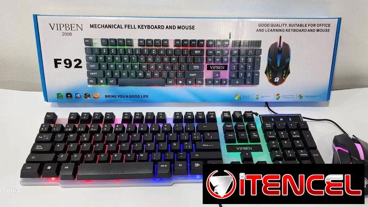 Kit Gamer Led de mouse y teclado fondo blanco F92 nuevo