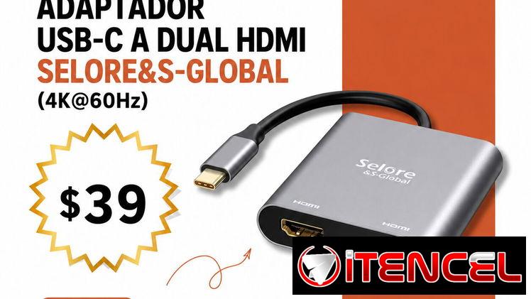 Adaptador USB-C a Dual HDMI Selore&S-Global (4K@60Hz) | videojuegoshabana.com