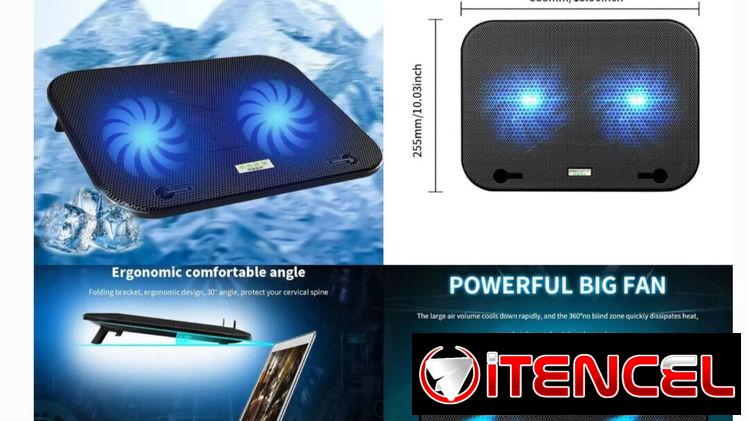 Base refrescadora de laptop inclinable 2 fanes