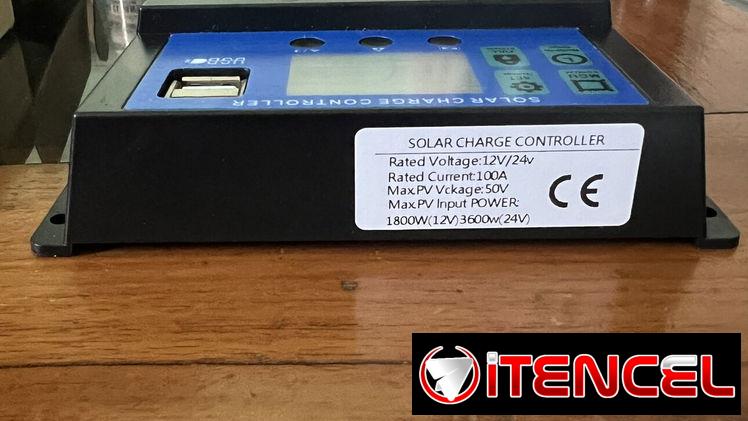 Controlador de carga solar y regulador de panel con pantalla LCD, de 12V y 24V mas su panel y conectores (todo nuevo)