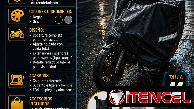 🏍️ CAPA IMPERMEABLE 🏍️ PARA MOTOS. COLO NEGRA Y GRIS DISPONIBLE. MENSAJERIA CON FACTURA. 📲 54833699
