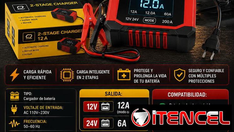 ⚡️CARGADOR Q7 DE 12V/12A PARA BATERÍAS DE HASTA 200A⚡️MENSAJERÍA CON FACTURA Y GARANTÍA. 📲 54833699