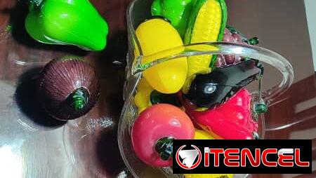 Frutas de cristal y centro de mesa