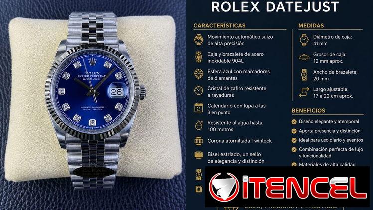 Reloj Datejust Azul Con mensajería incluida