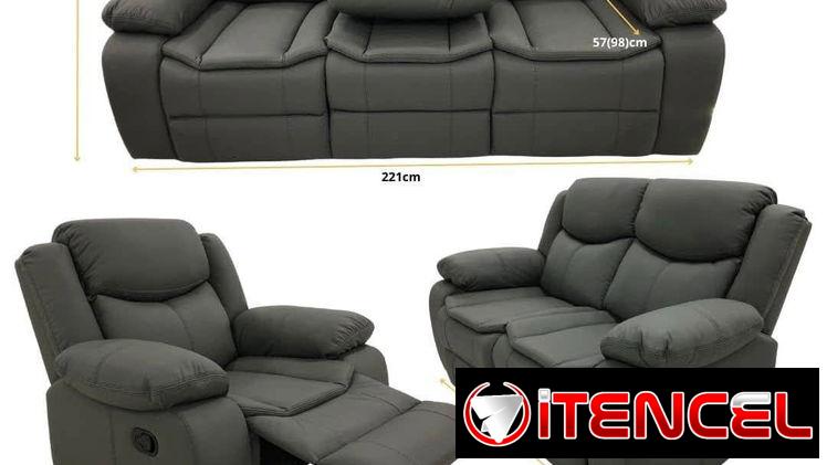 Juego de sala reclinable 3,2,1 cuero al aire