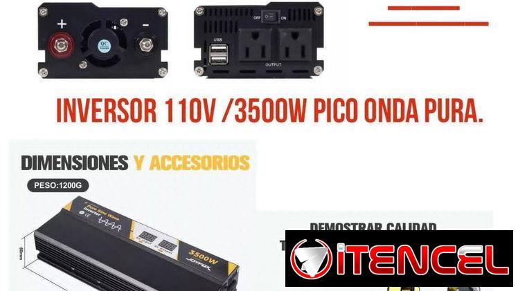 Inversor 3500W 12v a 110v Onda Pura