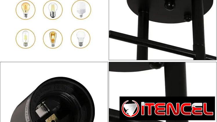 💡🕰️ LÁMPARA COLGANTE RISSERVA | VINTAGE NEGRO | 2 BRAZOS AJUSTABLES – 35 USD