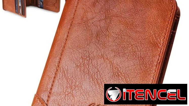 Billetera en cuero genuino/ampli capacidad