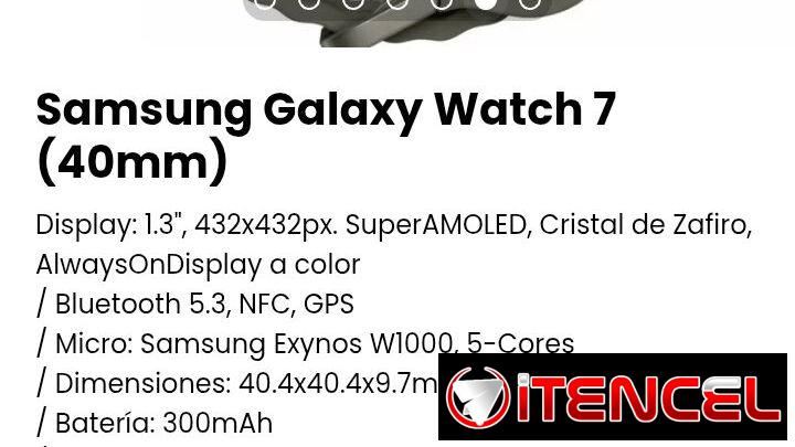 Samsung Galaxy Watch 7 (40mm). Nuevo con garantía