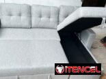 Sofa cama gris con baúl sofa cama grande de 3 plazas importado original en su caja