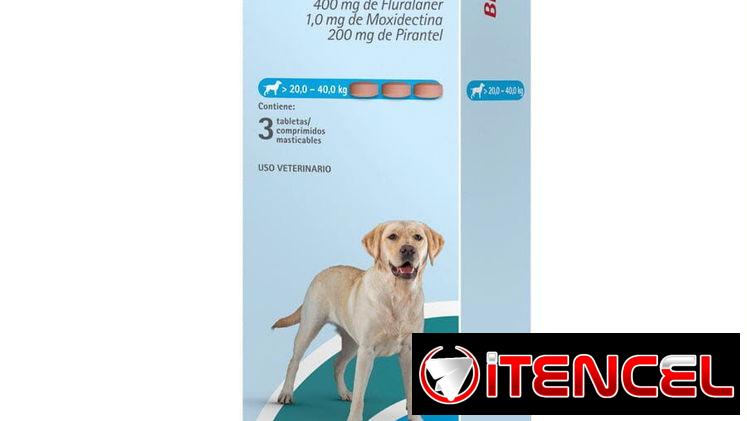 Bravecto Triple acción para perro de 20-40kg desparasita interno, externo y gusano del corazon, excelente para el dermo