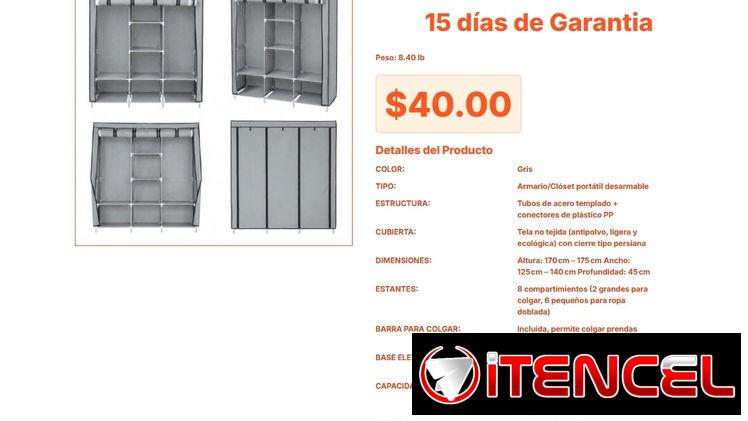 Closet Plegable de Tela Gris: Ideal para Espacios Pequeños por $40 VPT#-0091