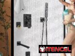 Ducha cuadrada diseño moderno colo negro .  140 Usd