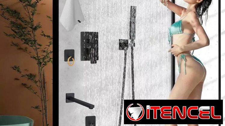 Ducha cuadrada diseño moderno colo negro .  140 Usd
