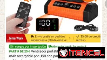 Ventilador recargable F6 por encargo más de dos