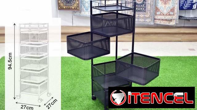 Organizadores metálicos con gavetas que abren hacia los lados