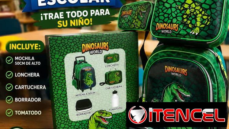 🎒🦖 ¡SUPER COMBO de mochila ESCOLAR ORIGINAL! 🦖 Aceptamos cualquier forma de pago. Tiene la mensajeria incluida