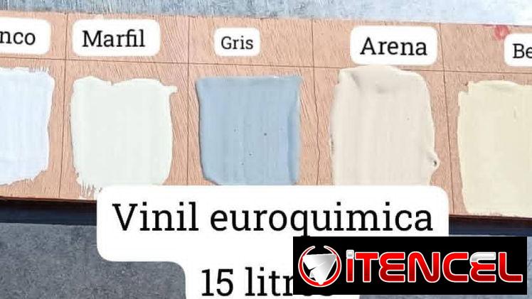 Pintura vinil euroquimica y isaval 15 litros antimoho ATM blanco coco importadas de España en nuestro almacén en playa