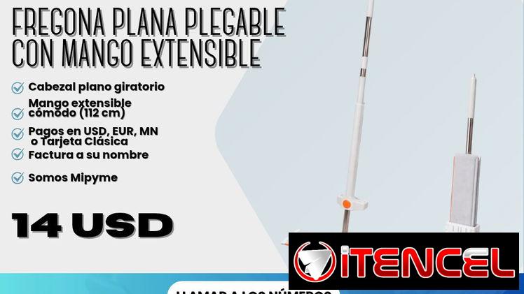 🧹 FREGONA PLANA PLEGABLE CON MANGO EXTENSIBLE 💲 Precio: $14 USD