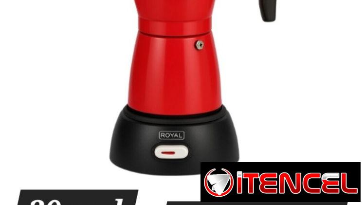 Cafeteras eléctricas marca Royal negras y rojas