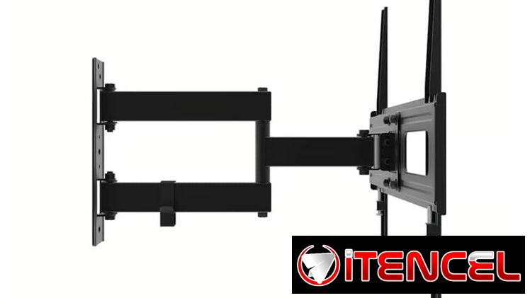 Soporte De Pared Unno Tekno Para TV 32–55” Brazo Articulado Full Motion VESA 400×400 Extensión 16.5” 77lb