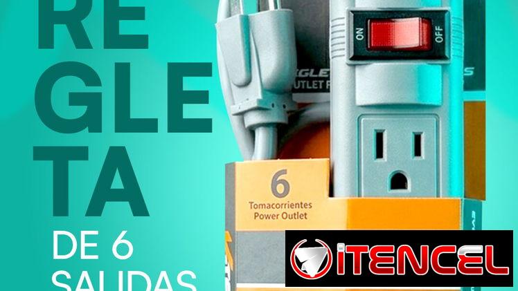 Regleta de 6 salidas 1m (extensión)  5 USD