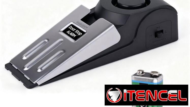 Alarma de tope de puerta mejorada, alarma de seguridad antirrobo de 120 dB para el hogar,