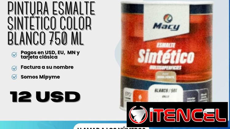 🎨 PINTURA SINTÉTICA ( DE ACEITE) 🤍 BLANCO 🔴 750 ML 💲12 USD