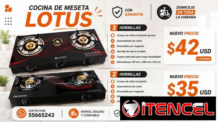 COCINA MILEXUS – 2 HORNILLAS COCINA LOTUS – 3 HORNILLAS Fogon de Gas