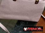 cartera rosa palo con asa corta y larga
