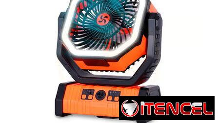Ventilador Recargable F6 20000 mAh Con Linterna LED, 20000 mAh de Oscilación Automática con Batería con Control Remoto/