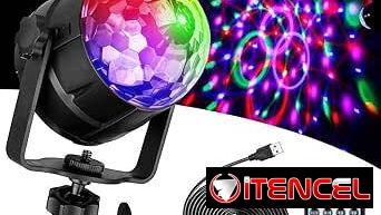 Luces Discoteca Giratoria,Bola LED de Discoteca,Disco Luz USB, Controlada por Control Remoto