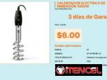 Inmersor 1000W Calentador Q7 110V Níquel, Calentador Inmersión Agua 1000W Q7 110V Cable VPT#-0513