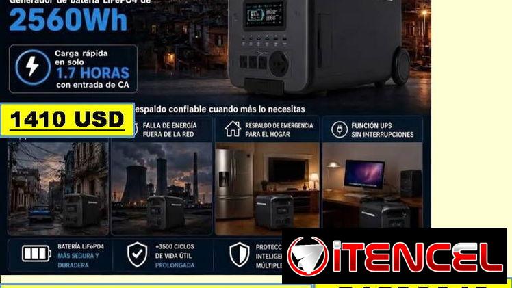 PD-613-Estacion de energia portatil 3000w 2560wh……1410 USD…51596013…transporte incluido