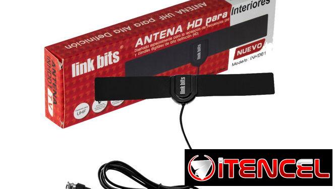 Antena de TV Digital para Interior, Alta Definición HDTV Ultra Compacta, Amplifica la Recepción de Canales