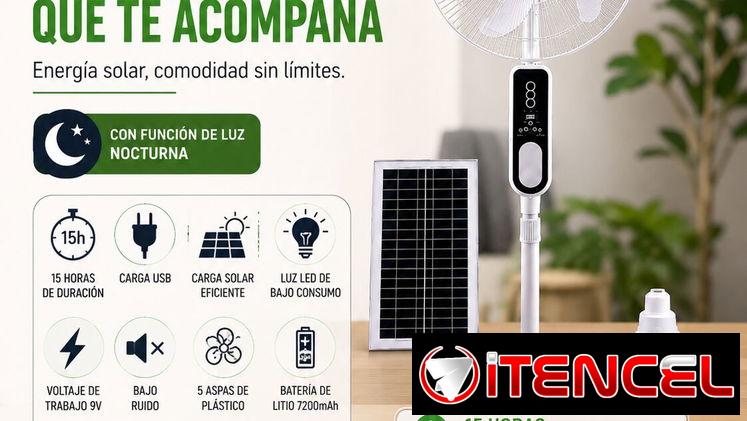 🌬️ **VENTILADOR SOLAR RECARGABLE STAVEL 16” LD-8016** ☀️  🔥 **Frescura donde la necesites, incluso sin corriente eléct