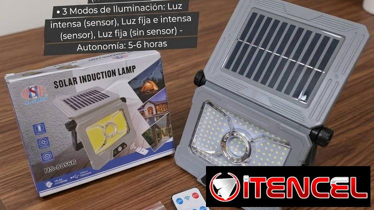 lámpara recargable con panel solar incorporado y con corriente 110v.