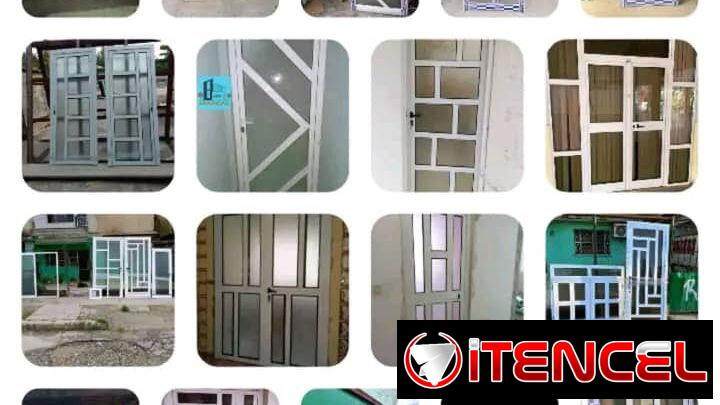 🚪53353801ℹ️ metro cuadrado Usd  Puertas de aluminio y melamina toda medidas  Puerta de aluminio con cristal Ventana
