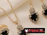 Conjunto de Pendientes, Collar y Anillo con Colgante de Corazón, Joyería Ligera para Mujeres