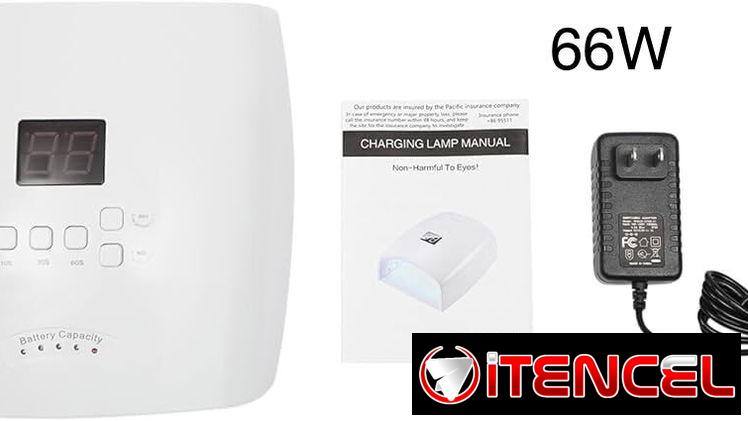 Potente lámpara de uñas recargable de 66W: Esta innovadora máquina secadora de uñas cuenta con tecnología UV y LED