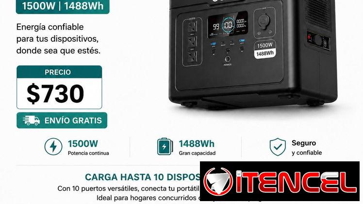 Estación de energía portátil Oupes 1800w mensajería incluida