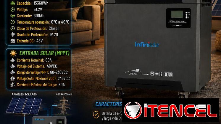💡6KW-15KWH 💡 INFINISOLAR 6KW BATERÍA – 15KWH BATERÍA – LIFEPO4 – 110/220V. MENSAJERÍA, FACTURA Y GRANATÍA. 📲 54833699